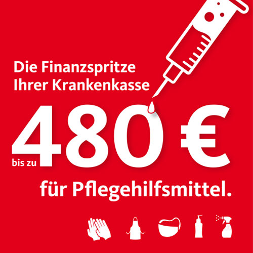 Die Finanzspritze Ihrer Krankenkasse - bis zu 480 € für Pflegehilfsmittel!